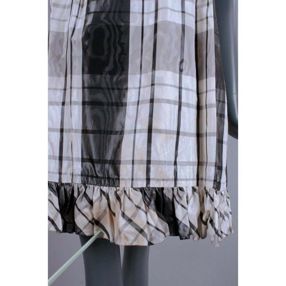 S Vintage 60s Plaid Satin Cocktail Pin Up Dress - Picture 8 of 8